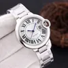 ClassicBlue White Leather Mens Watch Women Automatic Mechanical Watch