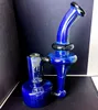 2023 bangs attrape-cendres narguilés en nid d'abeille shisha Verre borosilicaté édition limitée Sapphire Silver Hookah plate-forme pétrolière machine à mousse diesel narguilé pleine hauteur 7,8 pouces