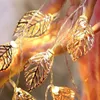 Strängar Rose Gold Leaf Fairy String Lights Color Temperatur 3000kled Copper Garland Lamp Festival Decoration Iron Lysd LED