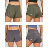 LL-0160 Womens Yoga Outfits High midjeshorts Övning Kort byxor Fitness Wear Girls Running Elastic Adult Gym Sportswear Drawstring Fode Egym