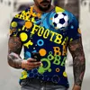 Fashion Football Graphic 3D Printed Mens T Shirt Street Trend Oneck krótkie rękaw Mężczyznę Owczesne Tshirty Mężczyźni Ubranie TEE TEE 220607