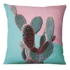 Cushion/Decorative Pillow Flower Cactus Watercolor Painting Print Pillowcase Pink Succulent Cushion Decorative Pillows Home Decor Sofa Throw