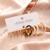 Hoop & Huggie Trendy Gold Silver Color Round Earrings Set For Women Acrylic Pearl Circle 2022 Trend Brincos Party JewelryHoop Kirs22