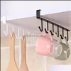 Kitchen Towel Hooks Storage Organization Housekee Home Garden Iron 6 Shelf Wardrobe Cabinet Metal Under Shees Mug Cup Hanger Bathroom Orga