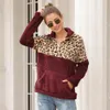 10 стилей женщин шерпа леопардовый лоскутный пуловеры мягкие флисовые свитер пальто с карманами зима теплые толстые толстовые толстые вершины