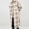 Women Winter Vintage Plaid Woolen Coat Single-Breasted Thicken Warm Cashmere Hooded Jacket With Belt Blazer Female Cold Outwear 201215
