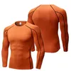 Camisetas masculinas por atacado Stretch de secagem rápida compressão longa compressão de fitness mma masculino de fitness bjj guarda-camisola de camisola