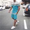 Men S Sports Suit T Shirt Solid Color Casual Plus Size Tracksuit Man Summer Clothing Streetwear Male Shorts Två stycken Set 220719