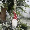 Decorações de Natal Ornamentos Caixa de presente de madeira Floresta velha pingente de boneca sem rosto Decoração de árvores pequenas Presentes infantis2022Christmas
