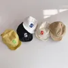 Solidny kolor litera S Baby Baseball Cap Soft Eave Summer Baby Boy Girl Hat Nowonarodzone niemowlę bawełnę Regulowane kapelusze słoneczne