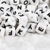 SOTSOTHERS TEATHERS 50pcs Letras Teother Bead BPA Free 12mm Silicone Letter Bead 220823