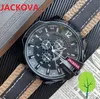 Alta Qualidade Homens Luxury Big Sports Watches Six Stitches Série Todos os Discos de Trabalho Mens Quartz Assista Top Tecido Couro Clássico Relógios de Pulso Orologio di Lusso