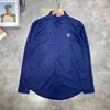 autunno inverno nuova coppia piccola camicia a maniche lunghe ricamata da uomo e da donna top casual