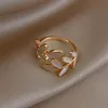 Wedding Rings Simple Creative Leaf Branch Shape Open Ring For Woman Fashion Korean Finger Jewelry Luxury Party Girl's ongewone ringenweddi