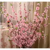 Dekorative Blumen Kränze Festliche Lieferungen Hausgarten Künstliche Kirsche Frühling Pflaume Pfirsichblüte Zweig Seidenblume RRB15394