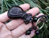 Keychains Ebony Wood Carving Money Bag Handmade Key Chain Car Pendant Enek22