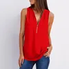 Camicette da donna Camicie Camicie da donna Casual Summer Top Camicia da donna con scollo a V Cerniera T-shirt allentata Solid Zip Up Vestidos Mujer Verano Camicetta