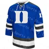 WSKT Custom Duke Blue Devils NCAA College Jerseys Man Elke naam elk getal Goede kwaliteit Ice Hockey goedkope Jersey Royal Black White Alternate S-4XL