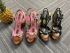 2022 Damen Leder Chunky Ananas 11CM High Heel SANDALEN 3,5CM Plattform offene Peep-Toes Europäischer amerikanischer Palast Schnallendruck Fruchtschnitt SCHUHE Größe 34-43