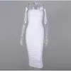 Asia 2 Strati Bianco Estate Dres Eleganti Cinghie Increspato Maxi Rosa Lungo Sexy es Party Night Robe 220331