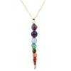 Pendant Necklaces Seven Beads On Shambhala Woven Necklace Natural Stone Chakra Sweater Chain For Women