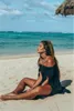 Women's Swimwear Women Sexy Off Shoulder Tunic Beach Dress Split Beachwear Short Sleeve Solid Cover Up Summer Maxi