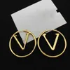 Fashion Designer Hoop Earrings Classic Letter gold and silver Big Circle Simple Earrings Initial Womens Ladies Jewelry Earring for women