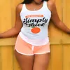 Модные буквы спортивного костюма женщины подвеска вершины жилеты и шорты 2 штуки наряды летняя йога быстро сухая спортивная одежда пляжная одежда видная фигура