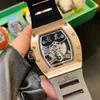 Uxury Watch Date Luxury Mens Mechanics Kijk Richa polshorloge gesneden Jackie Chan Wine Barrel Full-automatisch mechanisch met diamant overal in de Sky Star