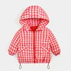 Vêtements pour enfants hiver nouvelle doudoune bébé garçons et filles dessin animé à capuche grille veste chaude unisexe bébé vêtements coupe-vent J220718