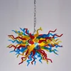 Eigentijdse hanglampen lampketen kroonluchter verlichting 100% met de hand geblazen murano -stijl glas kroonluchters thuiswinkel coffeeshop led bollen verlichtingsarmaturen