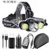 新しいXM-L T6 LEDヘッドライトコブ防水ヘッドライトモバイルパワーナイトキャンプサイクリングヘッドランプUSB充電式18650バッテリーYunmai