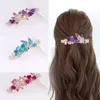 Fashion Crystal Floral Barrettes Hairpin Girl Ladies Hairwear Jewelry for Women Rhinestone Alloy Party Leaf Hair Clips