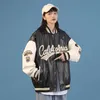 Женские куртки Пилот Американская уличная хип-хоп кожаная куртка бейсбольная форма женская женская 2022 Осень и зимняя вышивка Y2K.