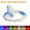Şeritler LED şerit ışığı RGB DC12V beyaz/sıcak beyaz/kırmızı/mavi/yeşil/kırmızı/sarı bant lambası ip65 su geçirmez ev dekorasyon şeritli