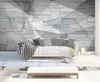 3D wallpaper Custom living room bedroom 3D abstract gray space background wall European style