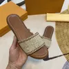 2022 Designer Brand Ricama Lettera Sandali Pantofole da donna di moda Donna CON SCATOLA Fiore di lusso stampato Tie-dye Unisex Infradito da spiaggia Pantofola Big Size 41