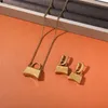 Französisch Ins Stil Alte Gold Farbe Tasche Ohrringe Licht Palast Retro Halskette Barock Straße Trend Mode All-Match-Schmuck geschenk