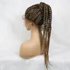 Tressé 360 dentelle avant perruques synthétiques boîte perruque tresses tressage africain avec des cheveux de bébé queue de cheval cheveux 2022 nouveau Style