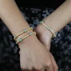 Spring New Arrived Fashion Party Jewelry 3mm Prong Set CZ Tennis Chain Daisy Flower Charm Colorful Rainbow Bracelet