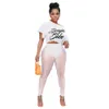 Sexy Sheer Yoga Pants Womens Designer Tracksuits Summer New Casual Sexy Printed Tops And Mesh Two Piece Pants Set