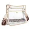 Kvällspåsar 63HC Justerbar Clear Bag Messenger Leopard Guitar Strap transparent handväska crossbody för stadionshopping