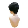 Short Straight Bob Pixie Cut Non Lace Front Wig With Bangs For Black Women Brazilian Full Machine Made Human Hair Wig