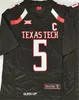 NCAA College 5 Patrick Mahomes II Fußballtrikot, Universität, atmungsaktiv, komplett genäht, Teamfarbe Rot, Schwarz, Grau, Weiß, für Sportfans, reine Baumwolle, hervorragende Qualität