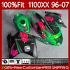 Shark green Injection Body For HONDA CBR1100 CBR 1100XX 1100 XX CC 114No.126 Blackbird CBR1100XX 1996 1997 1998 1999 2000 2001 2002 2003 2004 2005 2006 2007 Fairing