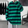 Privathinker Harajuku Striped Tシャツ男性用特大のTEE