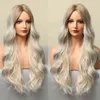 Ms. lanapeluca Jr. synthetic wavy hair artificial long hair dark white brown gold middle