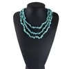 Choker Chokers Ztech 48cm 5cm Bohême Bleu Perles Imitation Pierres Colliers Pour Femmes Mode À La Mode Collier Déclaration BijouxChokers