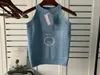 Vrouwen breien T -stukken Designer Vest Camisole Shirt Letter Print Sexy Tanks Mouwloze trui Top Lichtgewicht geen mouw Black Petite