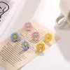 Stud 925 Silver Petite Daisy Boucles d'oreilles Corée Simple Contraste Couleur Mignon Petite Fille Fraîche Coeur Bijoux Cadeaux Moni22